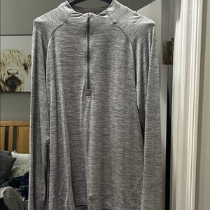 lululemon athletica Men's Heathered Gray Zip-Up Sweater